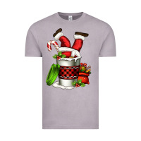 Vintage Zinc Santa claus in a coffee cup Vintage Tee - FaDigitalArtStudio