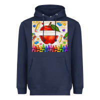 Navy custom teacher name apple Heavyweight Hoodie - NancyCooperArtShop