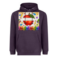 Plum custom teacher name apple Heavyweight Hoodie - NancyCooperArtShop