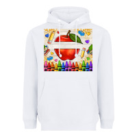 White custom teacher name apple Heavyweight Hoodie - NancyCooperArtShop