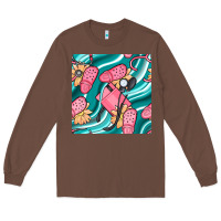 Chestnut nurse slippers seamless pattern Long Sleeve Tee - BundleAndBundleShop