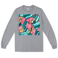 Heather Grey nurse slippers seamless pattern Long Sleeve Tee - BundleAndBundleShop