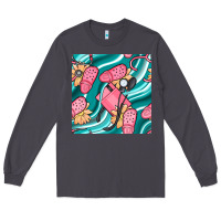 Smoke nurse slippers seamless pattern Long Sleeve Tee - BundleAndBundleShop
