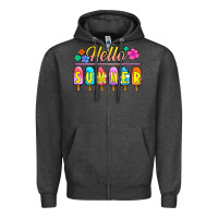 Charcoal Heather hello summer popsicles Zipper Hoodie - Jasminsmagicworld