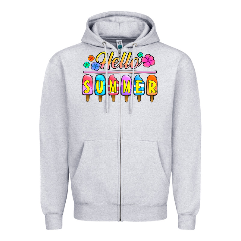 Hello Summer Popsicles Zipper Hoodie by Jasminsmagicworld | Teevron