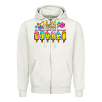 Oatmeal Heather hello summer popsicles Zipper Hoodie - Jasminsmagicworld