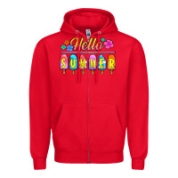 Red hello summer popsicles Zipper Hoodie - Jasminsmagicworld