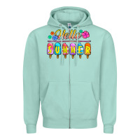 Seafoam hello summer popsicles Zipper Hoodie - Jasminsmagicworld