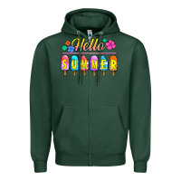 Sports Green hello summer popsicles Zipper Hoodie - Jasminsmagicworld