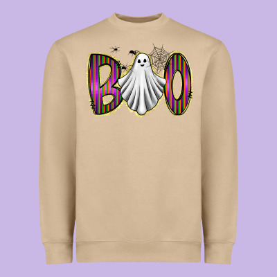 Boo Ghost Heavyweight Sweatshirt Designed By Racoondesign