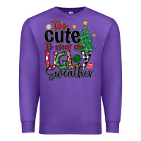 Purple too cute to wear ugly  christmas Premium Sweatshirt - MaliasSmallBusiness