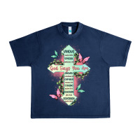 Navy god says you are cross Urban Heavy Tee - JahusDesignShop