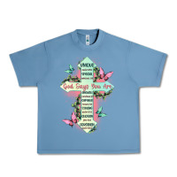Pebble Blue god says you are cross Urban Heavy Tee - JahusDesignShop