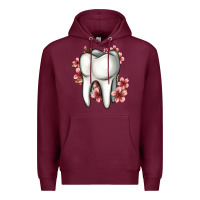 Burgundy floral tooth Premium Hoodie - Jasminsmagicworld