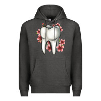 Charcoal Heather floral tooth Premium Hoodie - Jasminsmagicworld