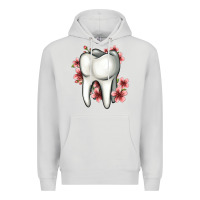Dove Grey floral tooth Premium Hoodie - Jasminsmagicworld