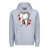 Heather Grey floral tooth Premium Hoodie - Jasminsmagicworld