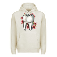 Oatmeal Heather floral tooth Premium Hoodie - Jasminsmagicworld