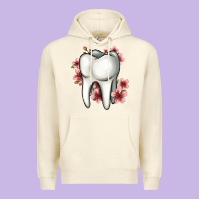 Floral Tooth Premium Hoodie Designed By Jasminsmagicworld