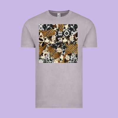 Cowhide Leopard Seamless Pattern Vintage Tee Designed By Hra Design Shop