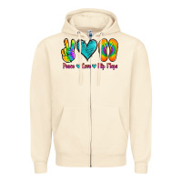 Sandshell peace love flips flops Zipper Hoodie - Jasminsmagicworld