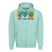 Seafoam peace love flips flops Zipper Hoodie - Jasminsmagicworld