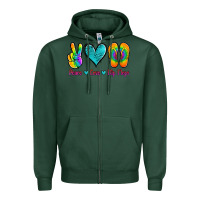 Sports Green peace love flips flops Zipper Hoodie - Jasminsmagicworld