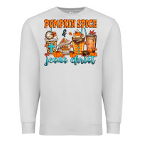 Dove Grey pumpkin spice jesus christ Premium Sweatshirt - MaliasSmallBusiness
