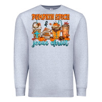 Heather Grey pumpkin spice jesus christ Premium Sweatshirt - MaliasSmallBusiness