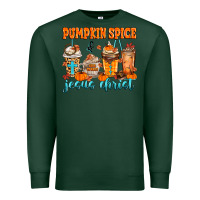 Sports Green pumpkin spice jesus christ Premium Sweatshirt - MaliasSmallBusiness