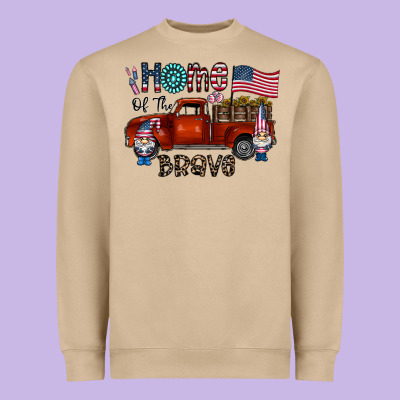 Home Of The Brave Heavyweight Sweatshirt Designed By Cowhidedigitalart
