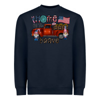 Navy home of the brave Heavyweight Sweatshirt - CowhideDigitalArt