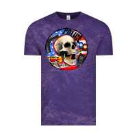 Cloud Purple police skull and police equipment Vintage Tee - AdoDesignShop