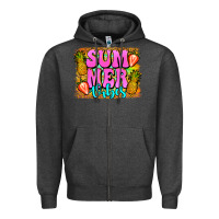 Charcoal Heather summer vibes leopard background Zipper Hoodie - Jasminsmagicworld