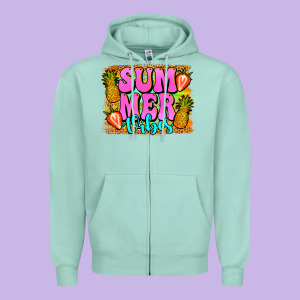 Summer Vibes Leopard Background Zipper Hoodie Designed By Jasminsmagicworld