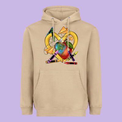 Heart Pencil Heavyweight Hoodie Designed By Nancycooperartshop