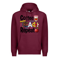 Burgundy coffee teach repeat Premium Hoodie - BarkalooDesign