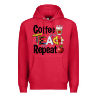 Cardinal coffee teach repeat Premium Hoodie - BarkalooDesign