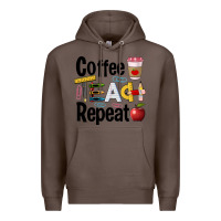 Coffee coffee teach repeat Premium Hoodie - BarkalooDesign