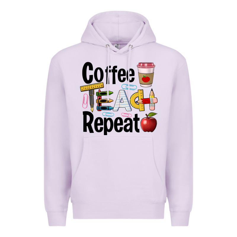 Coffee Teach Repeat Premium Hoodie by BarkalooDesign | Teevron