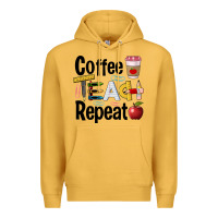 Mustard coffee teach repeat Premium Hoodie - BarkalooDesign