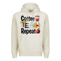 Oatmeal Heather coffee teach repeat Premium Hoodie - BarkalooDesign