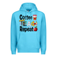 Ocean Blue coffee teach repeat Premium Hoodie - BarkalooDesign