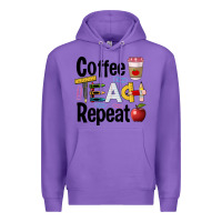 Purple coffee teach repeat Premium Hoodie - BarkalooDesign