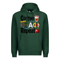 Sports Green coffee teach repeat Premium Hoodie - BarkalooDesign