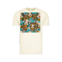 Vintage Arctic charolais cow and sunflowers seamless pattern Vintage Tee - HRA Design Shop