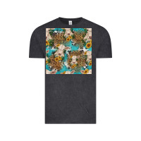 Vintage Black charolais cow and sunflowers seamless pattern Vintage Tee - HRA Design Shop