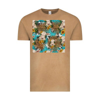 Vintage Camel charolais cow and sunflowers seamless pattern Vintage Tee - HRA Design Shop
