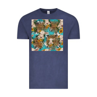 Vintage Denim charolais cow and sunflowers seamless pattern Vintage Tee - HRA Design Shop