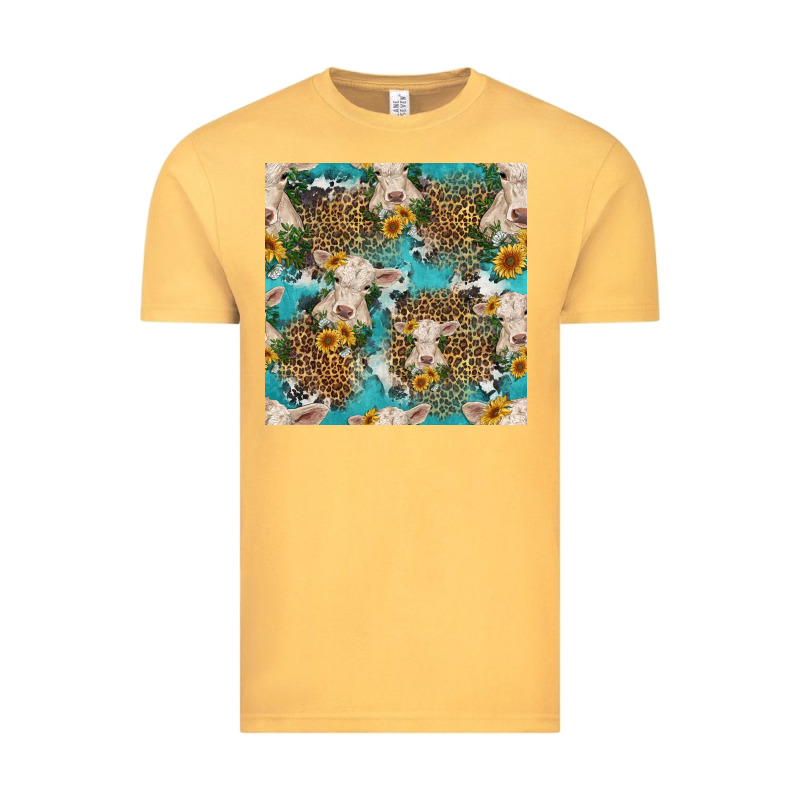 Charolais Cow And Sunflowers Seamless Pattern Vintage Tee by HRA Design Shop | Teevron